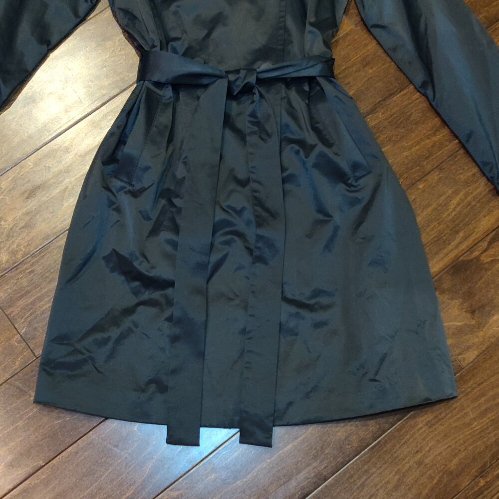 Eileen Fisher Black Belted Double Breasted Trench Coat SIZE MEDIUM - Picture 5 of 10
